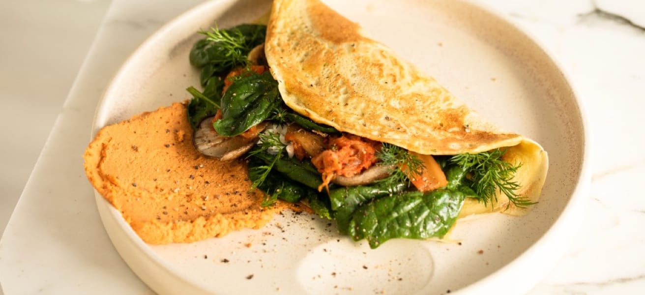 A classic omelette on a plate